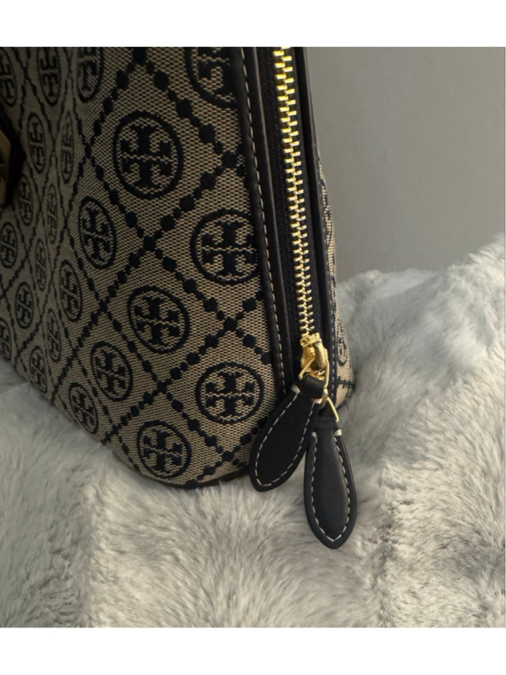 NWT Tory Burch T Monogram Swing Bag Navy Jacquard Top Handle Satchel - Picture 5 of 16
